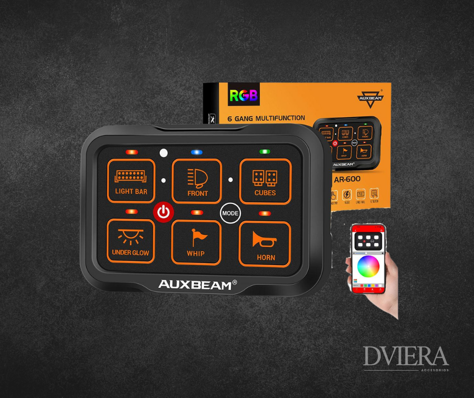 Panel de Interruptores RGB AR-600 con APP, Compatible con Modos Toggle, Momentary y Pulsed