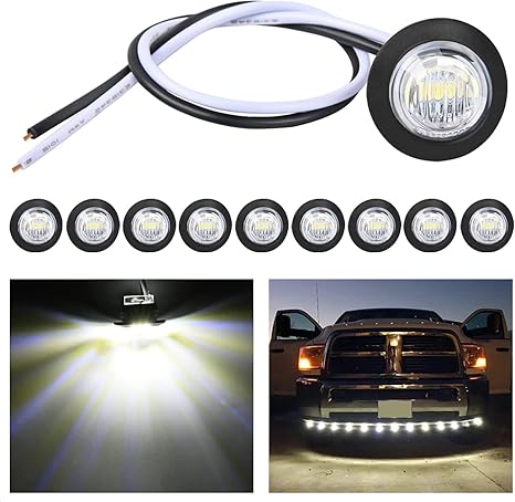 Luces LED redondas blancas de 3/4 de pulgada para señalización (10 piezas)