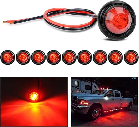 Luces LED redondas roja de 3/4 de pulgada para señalización (10 piezas)